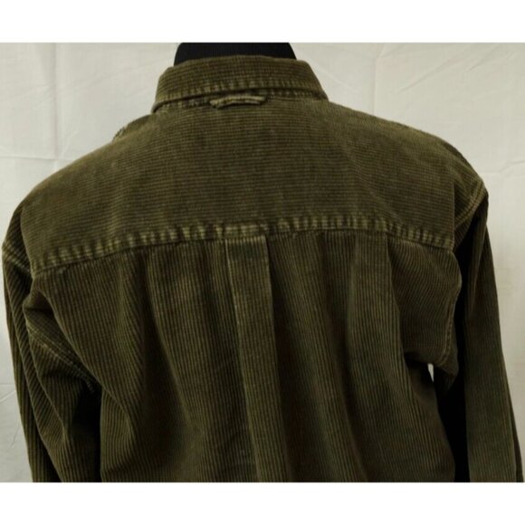 Vintage Siegfried Mens Large Green Corduroy Button Up Heavyweight Shirt Jacket - Picture 9 of 12